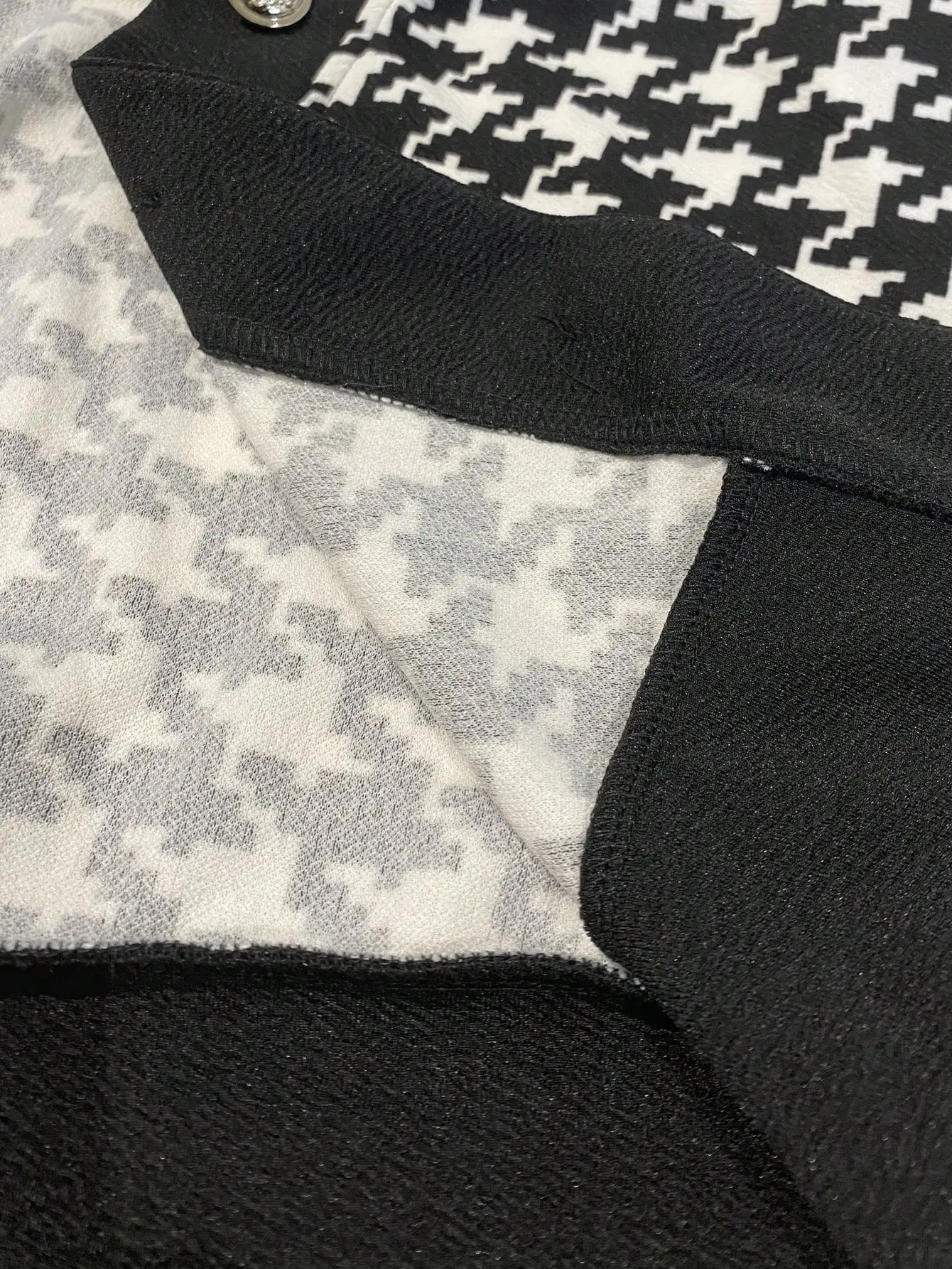 سترة نسائية بطبعة هاوندزتوث مع أزرار ذهبية، نمط ربيع الخريف، بدون بلوزة متضمنة