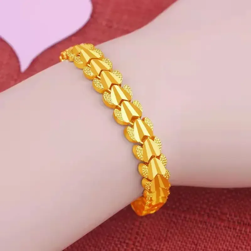 New Gold Bracelet Female Gold Golden Love Lucky  Butterfly Bangle Jewelry