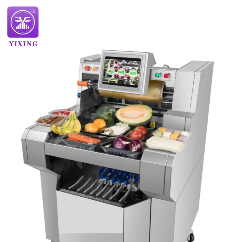 Yixing Automatic Vegetable Cling Film Packing Machine Weighing Labeling Cling Film Sealing Sealing Film Packaging Machine