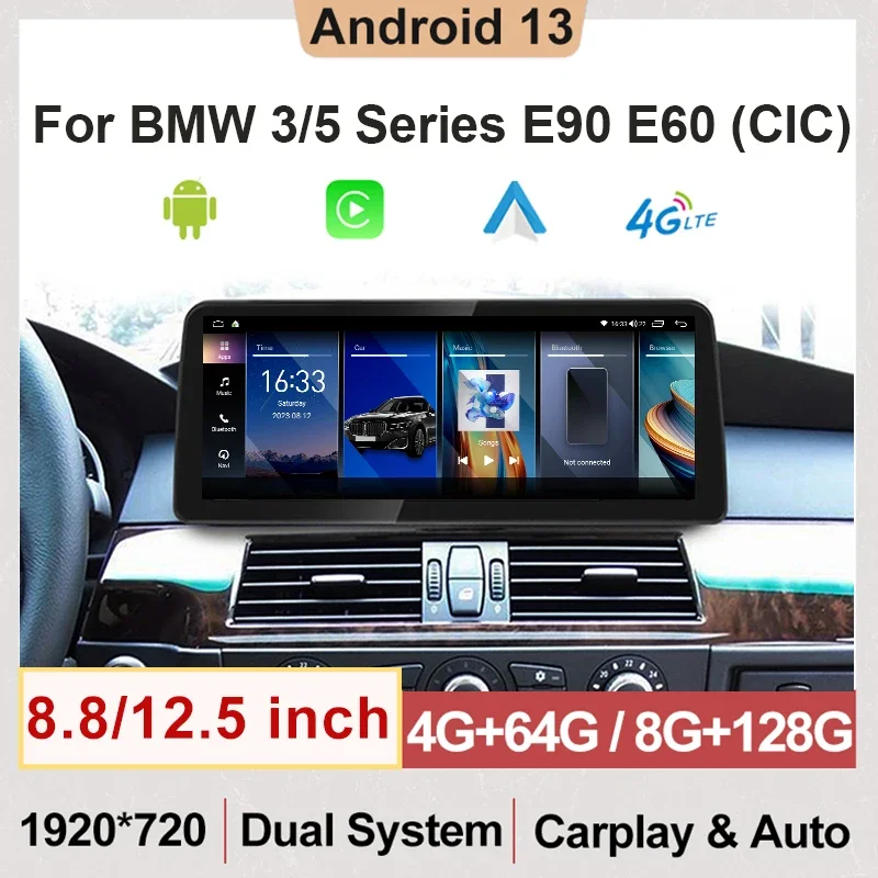 

Wireless Carplay 2 din Android 13 Car Multimedia Player For BMW 5/3 Series E60 E61 E62 E63 E90 E91 Auto Radio Screen GPS Navi 4G