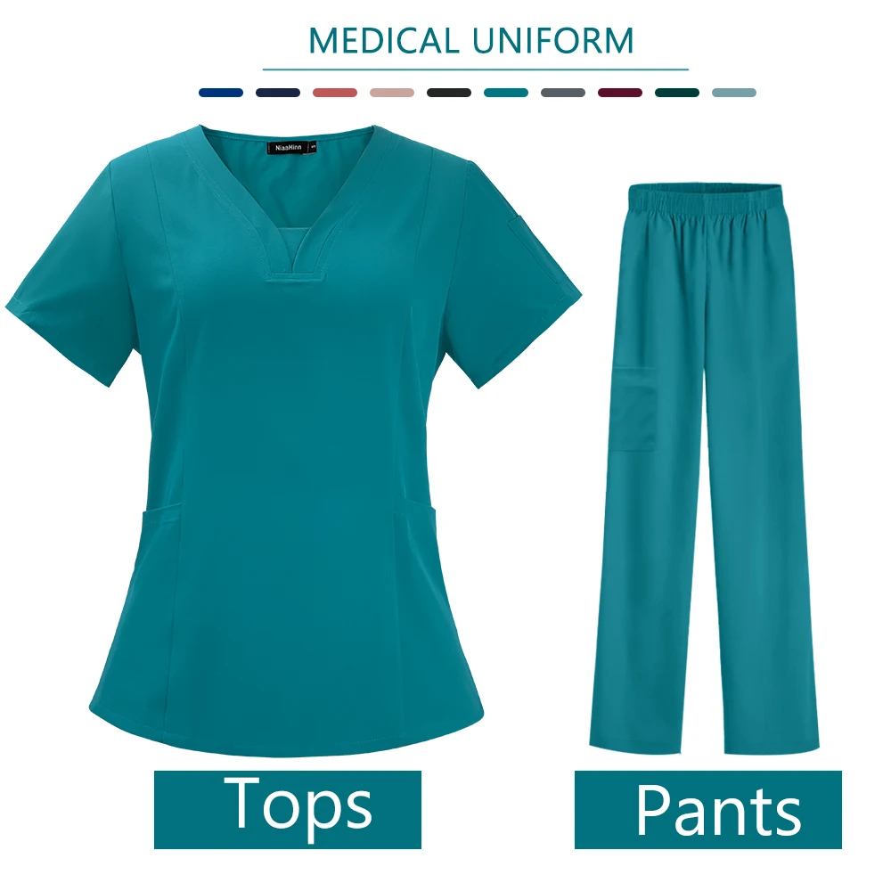 Women Scrubs Sets Slim Fit Medical Uniform Surgical Gowns Nurse Accessories Pet Shop Dental Cic Phary Workwear Clothes