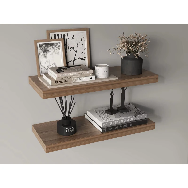 Moving Shelf 2-piece wall-mounted book storage rack for bedroom and bathroom decor