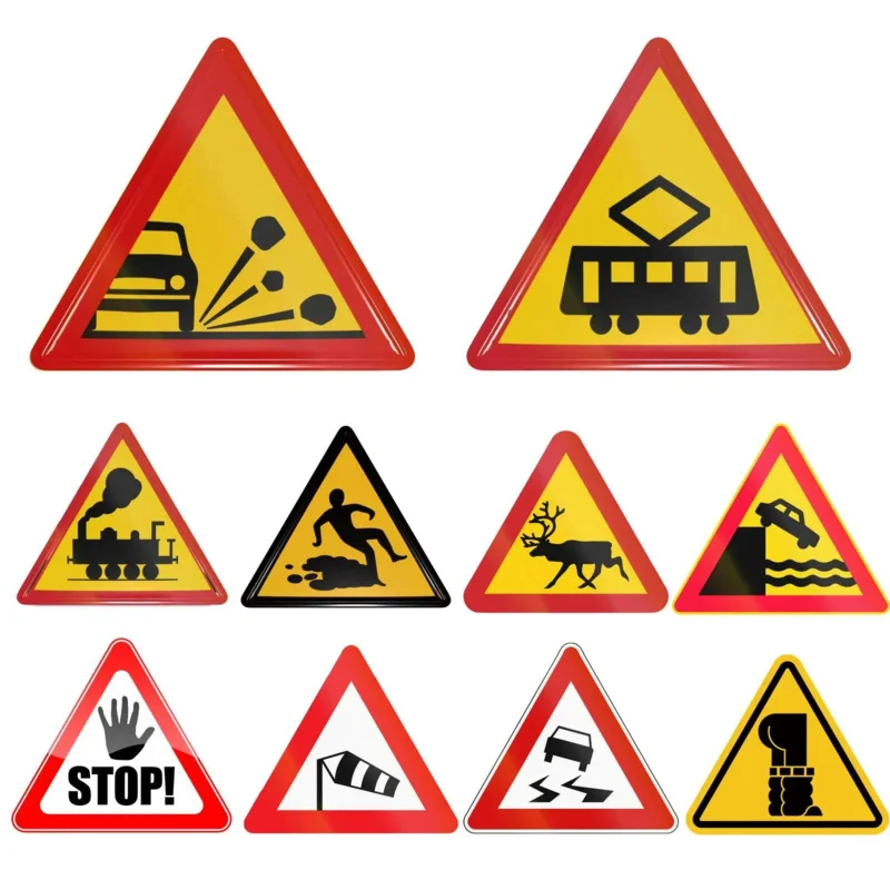 Traffic Signs,Be Careful Of Slipping,Be Careful of Train,STOP Triangle Metal Sign Decorative Garage Club Outdoors Wall Decor