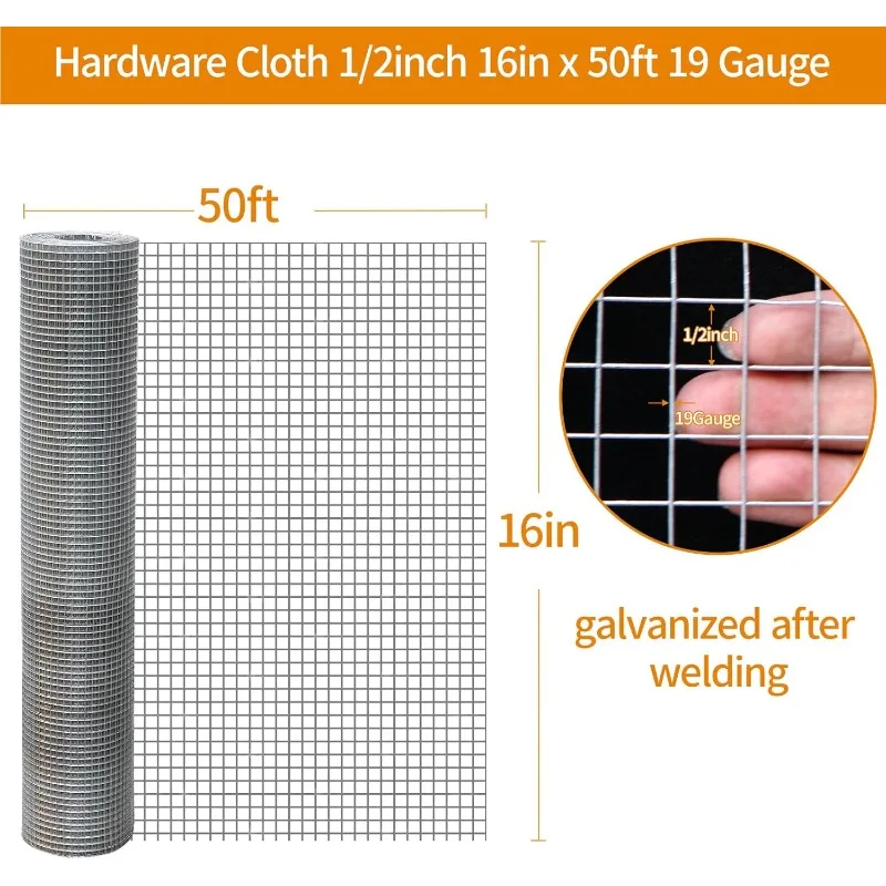 Welded Hardware Cloth,1/2inch 19Ga 16