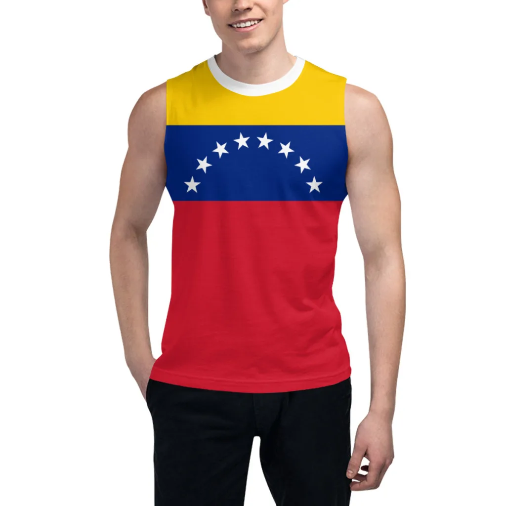 

Sleeveless T-shirt Venezuela Flag 3D Men's Boys Tshirt Gyms Tank Tops Fitness Joggers Basketball Training Vest