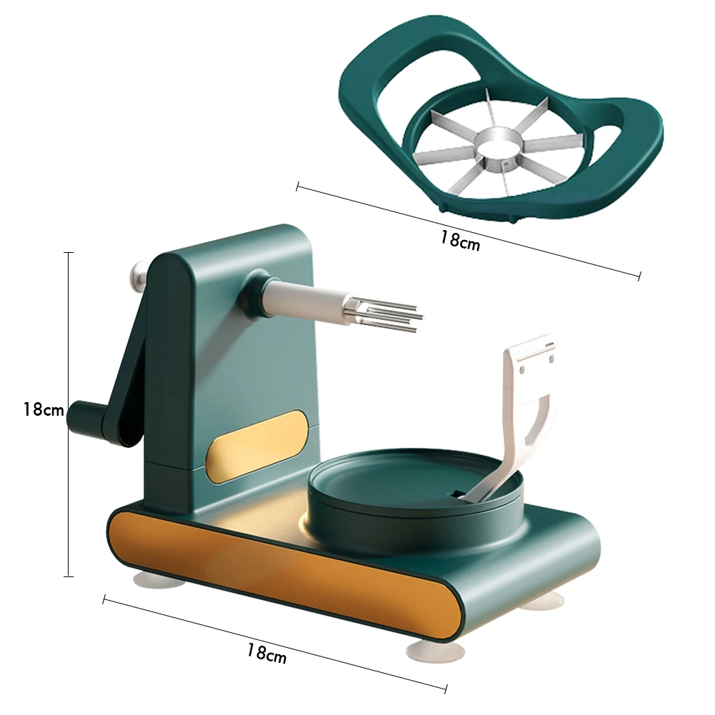 

Manual Hand Crank Fruit Peeler Stainless Steel Blades Multifunctional Food Peeling Machine Bottom Suction Cup Household Supplies