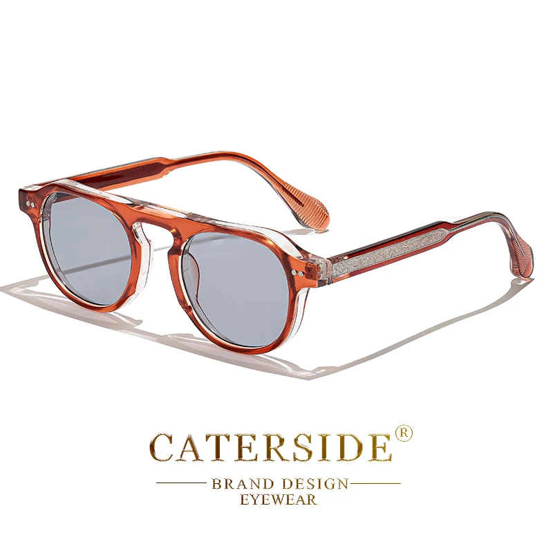 CATERSIDE Vintage Runde Sonnenbrille für Herren, Punk-Stil mit Einsatzbügeln, Sonnenbrille für Damen, Reisen, Party, Shopping, modische Brillen – Detail 17