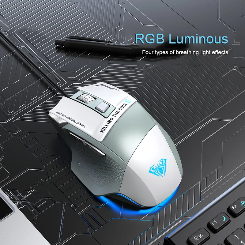 Mause 2400DPI rétro-éclairage souris d'ordinateur optique pour ordinateur portable PCWired Macro programmation souris de jeu e-sports mécanique 7 boutons
