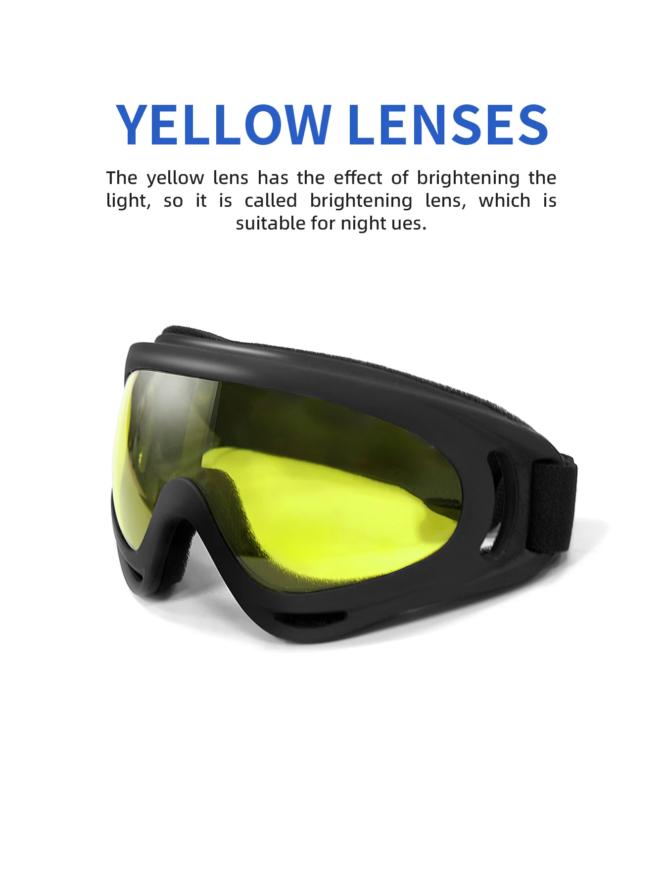 2024 The Latest Motorcycle Glasses Ski Glasses Yellow Lenses Used At Night Brightening To Protect The Eyes Against Impact