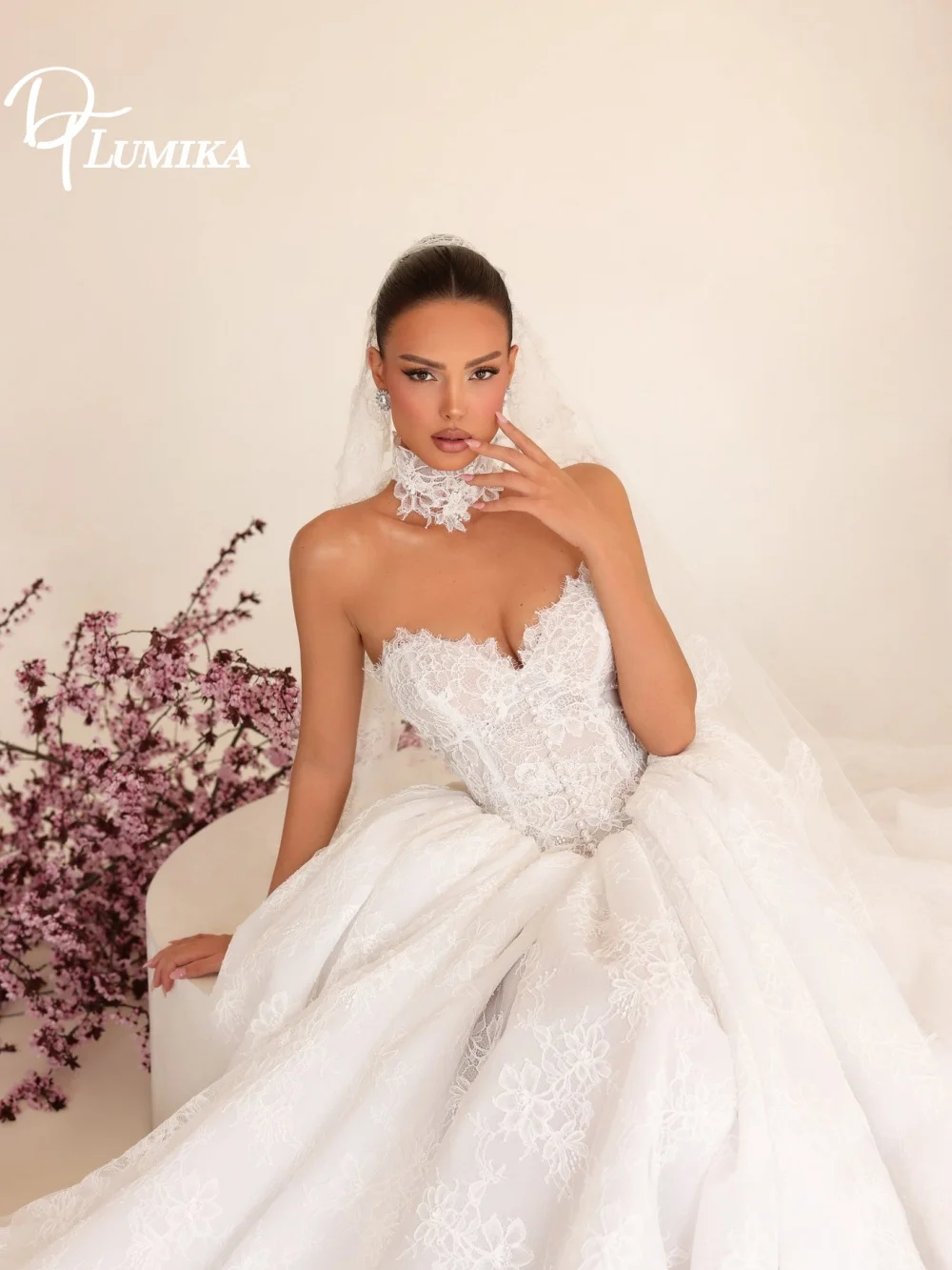 

Vintage Lace Off Shoulder Long Sleeve Wedding Dress 2026 Sweetheart Neckline High Neck Customized Bridal Gown Vestido De Novia