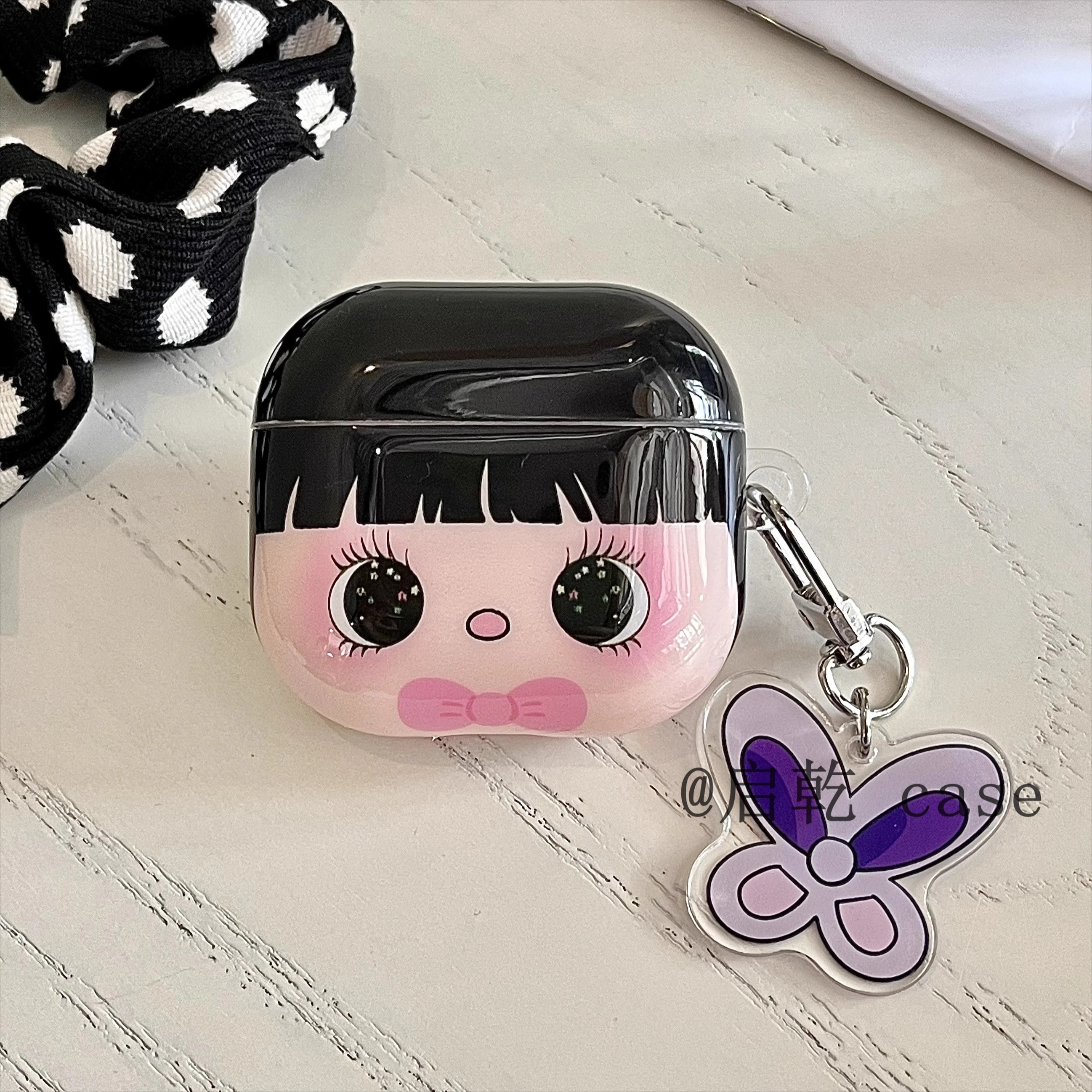 

Black Short Hair Cartoon Girl Case For Airpods Pro3 1 2 3 Cover Protection Wireless Bluetooth For Airpod Pro 3 2 1 nd 4 Fundas