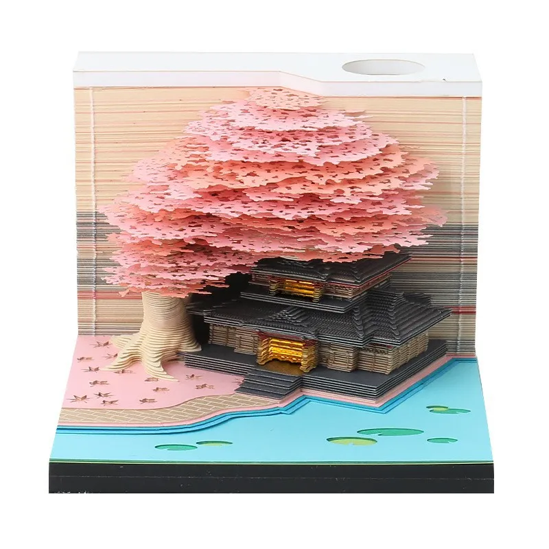 3D Memo Pad Funny Cute School Castle DIY Note Art Paper Notepad Building Harry Sticky Note Originality Retro Architecture Gift