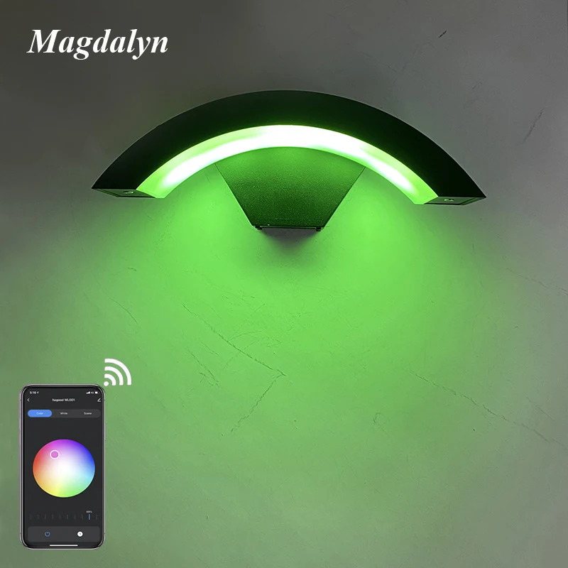 Magdalyn Exterior Waterproof Wall Lamp Interior Garden Led Nordic Home Decoration Sconce Smart App Wifi Control RGB Indoor Light