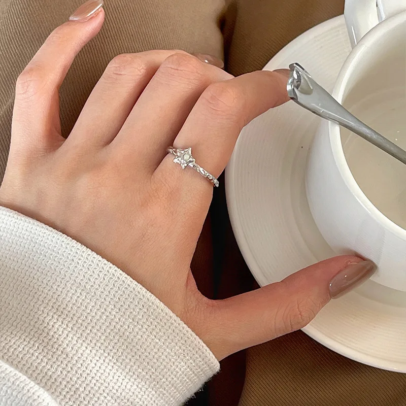 925 Sterling Silber Liebesherz Ausgehöhlter Ring für Frauen und Mädchen, Extrem Feiner Koreanischer Ins-Schmuck, Geschenk, Dropshipping – Detail 30