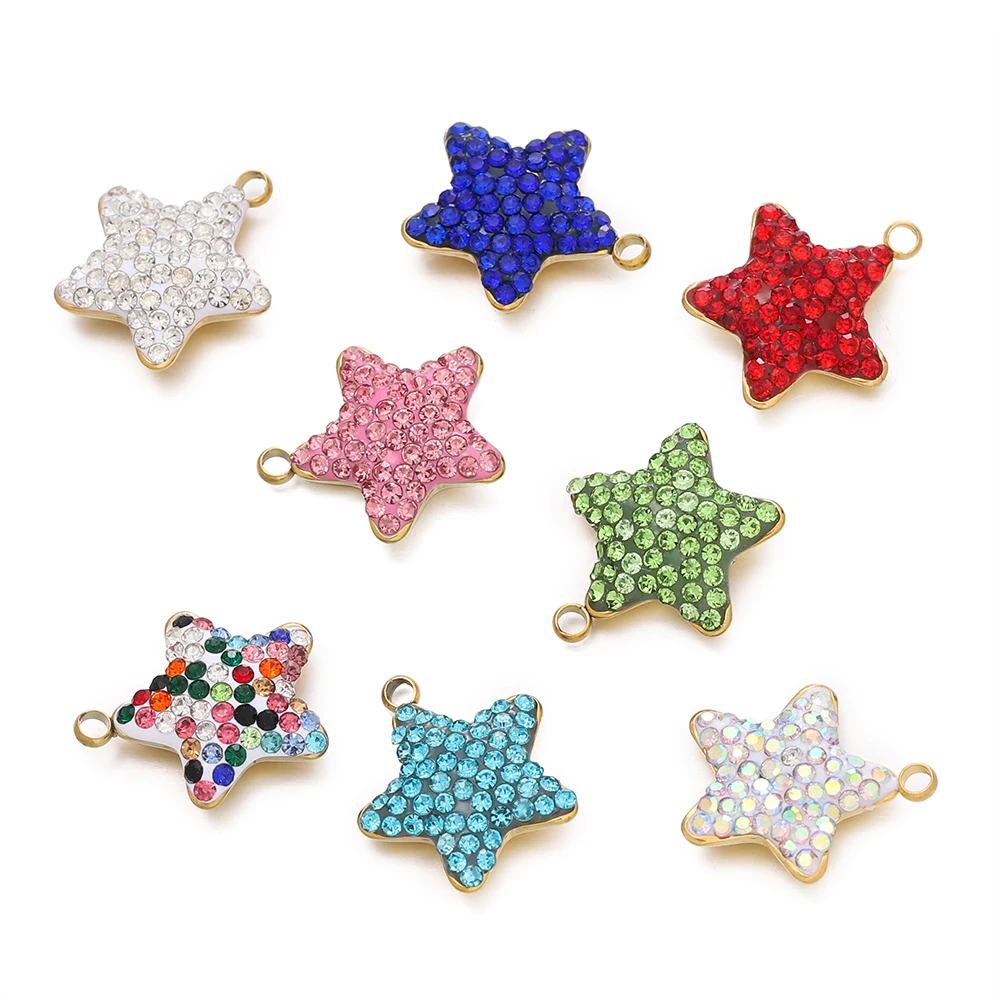 1pcs/pack Stainless Steel 3 Sizes Star Square Shape Charms Pendants For DIY Bracelet Necklace Jewelry Making Accessories