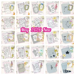 Pink Fresh Bloom & Buds Lemon Blossom Crest Sunlit Garden Dies and Stamps Stencils for DIY Handmade Scrapbook Diary May 2026 New