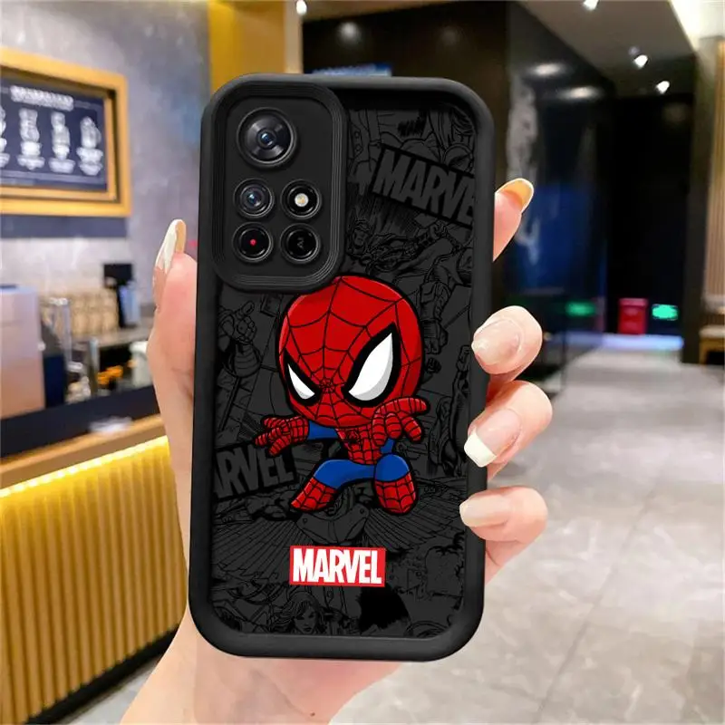 Coque de téléphone avec dessin animé Deadpool Spiderman, coque pour Xiaomi Redmi Note 11, 10 Pro, 9S, 9, 12C, 12S, 10C, 9A, 9C, 11 Lite, casque Bery NDavid