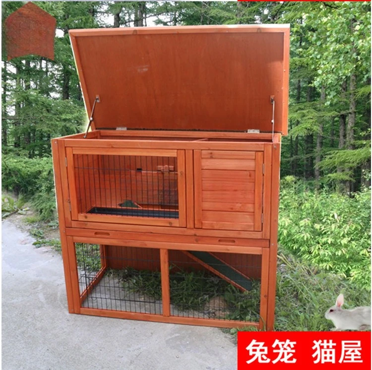 

Wooden rabbit cage rabbit nest kindergarten pet pet corner breeding cat house cat villa cat scenic breeding