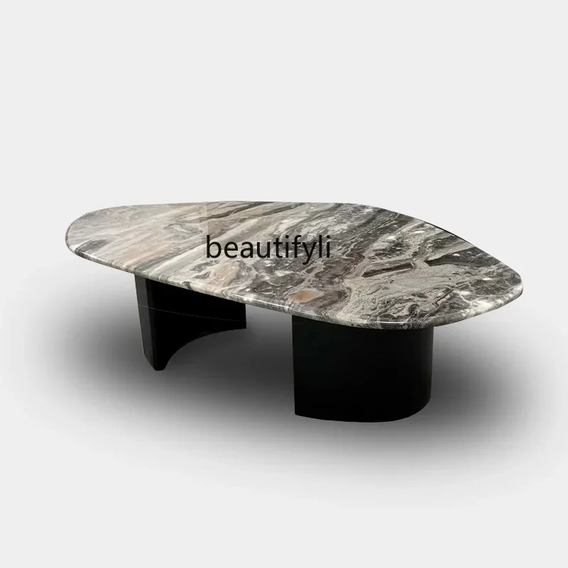 

Creative marble coffee table living room small apartment home high-end modern light luxury new model