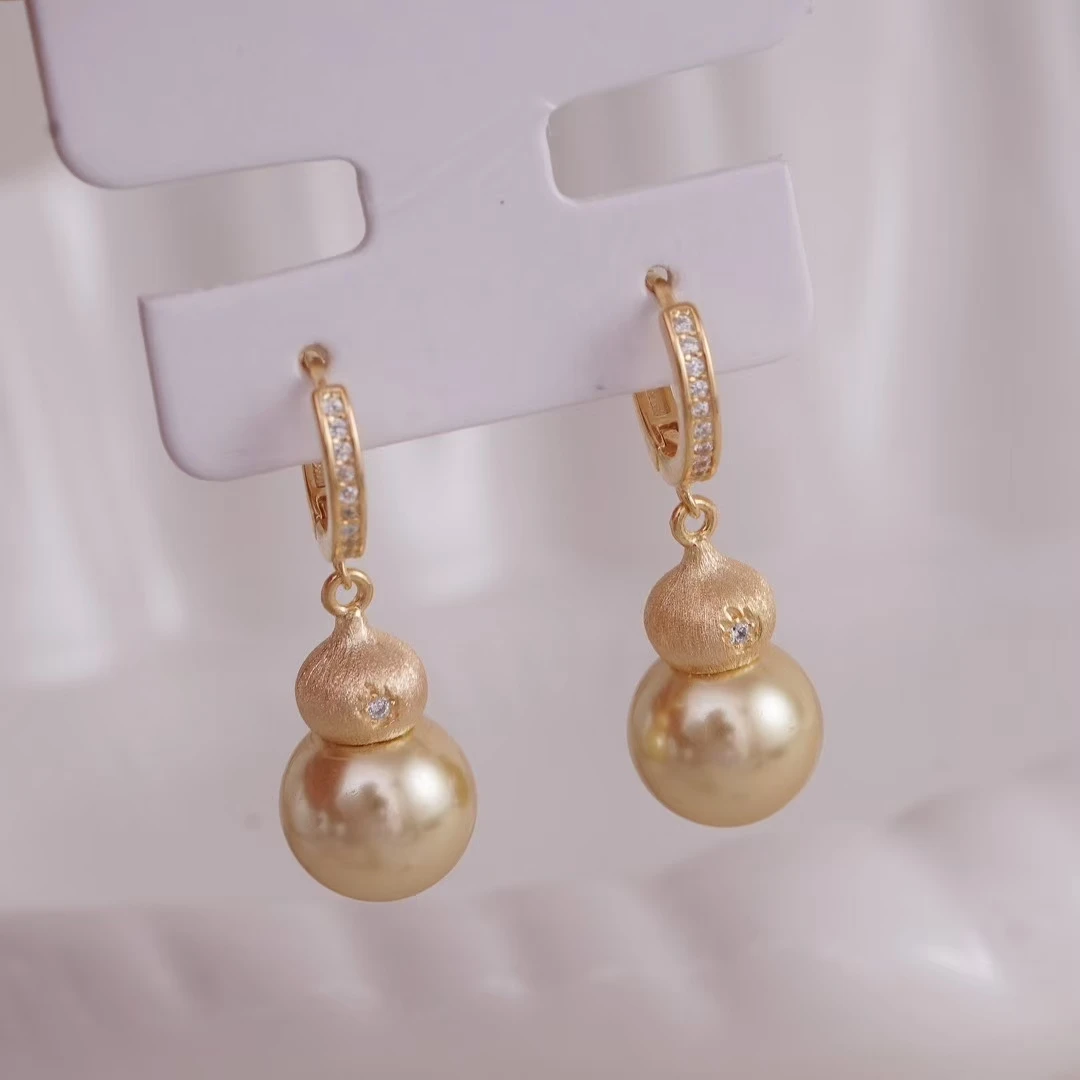 S925 Sterling Silver Pendant and Earrings Set Base Mounts Findings Mounting  Jewelry Set Parts Fittings for 10-12mm Pearls