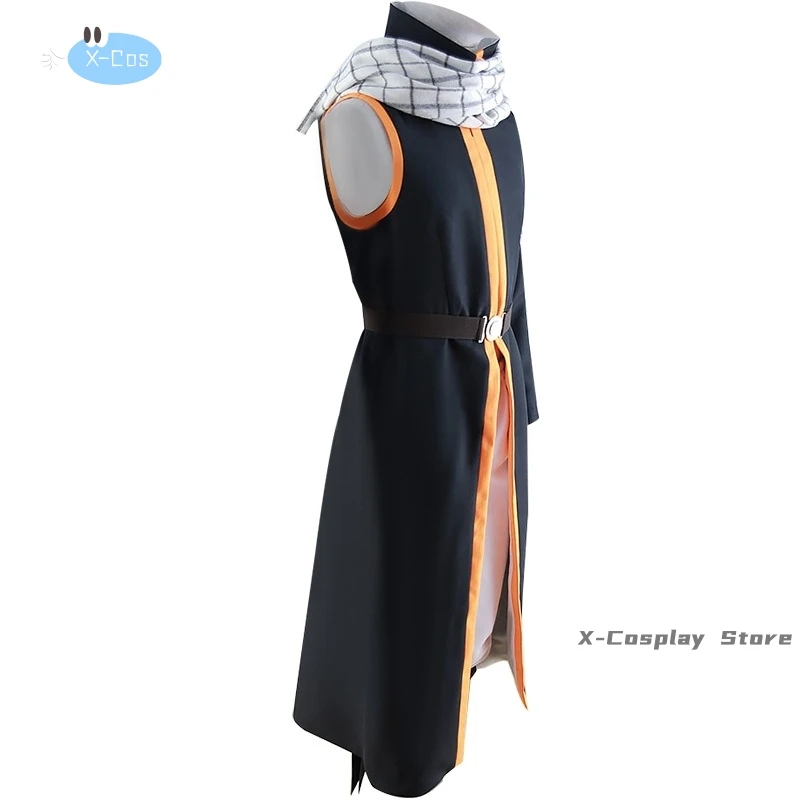 Anime Fairy Tail 100 Anni Quest Etherious Natsu Dragneel Costume Cosplay Fiore Slayers Parrucca Blu Uniforme Cappotto Uomo Vestito di Halloween