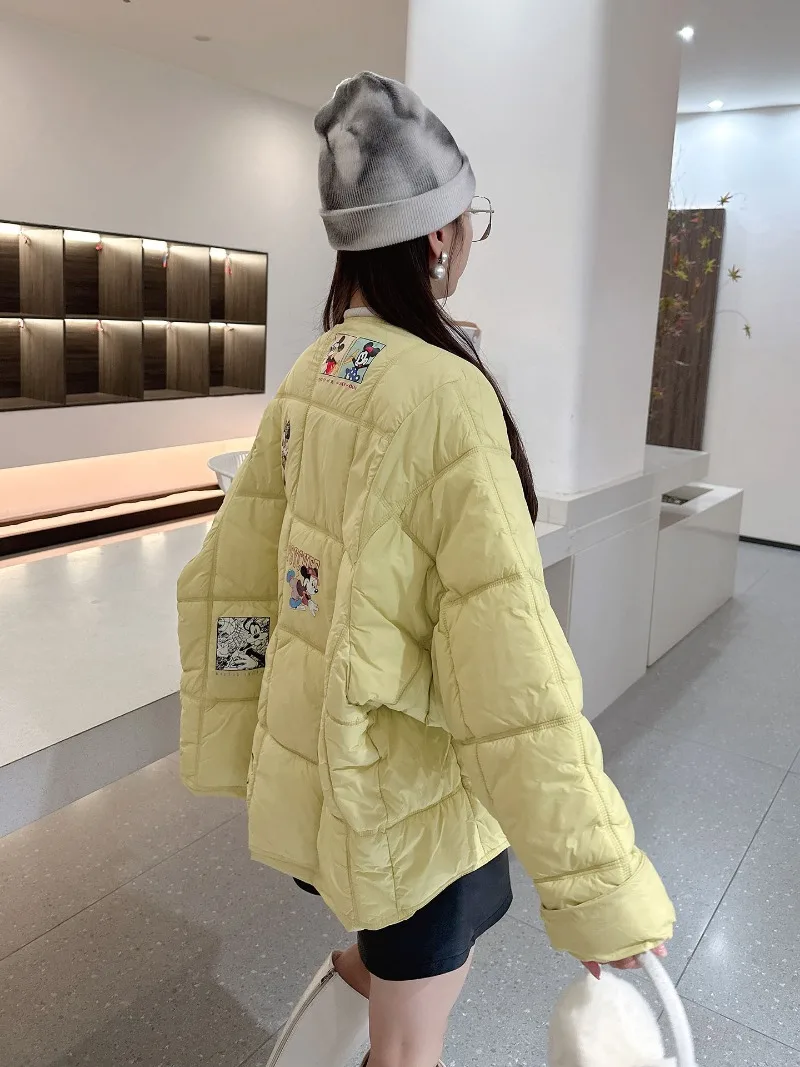 Koreanischen Stil Zipper Mantel Damen Beliebte Neue Winter Verdickt Mantel Ins Trend Cartoon Kurzen Stil Warme Baumwolle Gefütterte Jacke