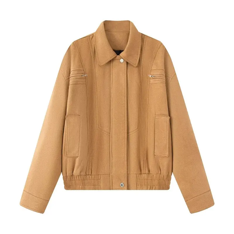 2025 Autunno Nuovo Americano Retro Motorcycle ort Cappotto Faion delle Donne Versatile High-End Sensazione Jaet Top Abbigliamento da Donna