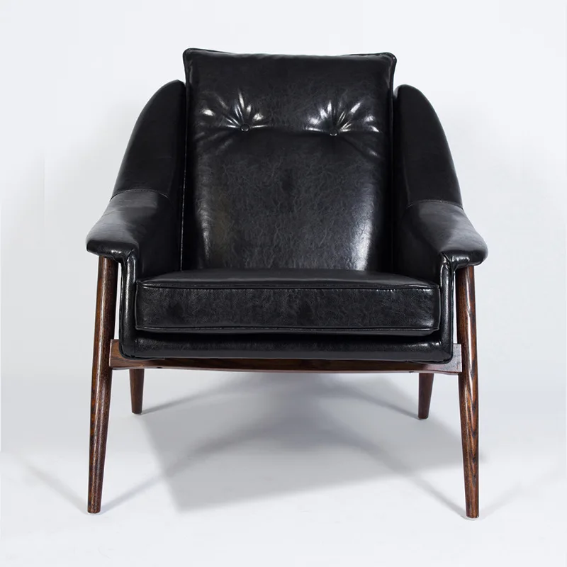 Nordic solid wood single sofa chair