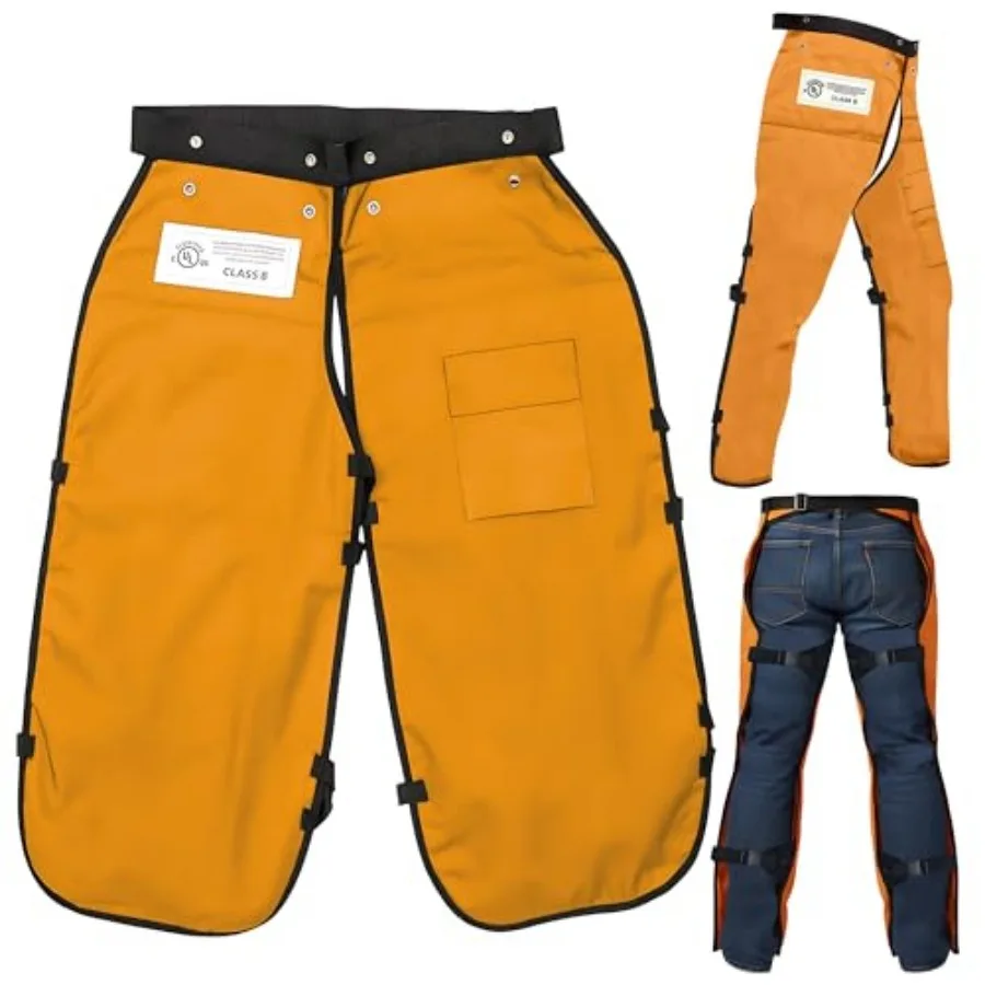 

MGP SUPPLY Apron Style Chainsaw Chaps with Pocket and Adjustable Waist Lightweight Class B Protective Safety Equipment