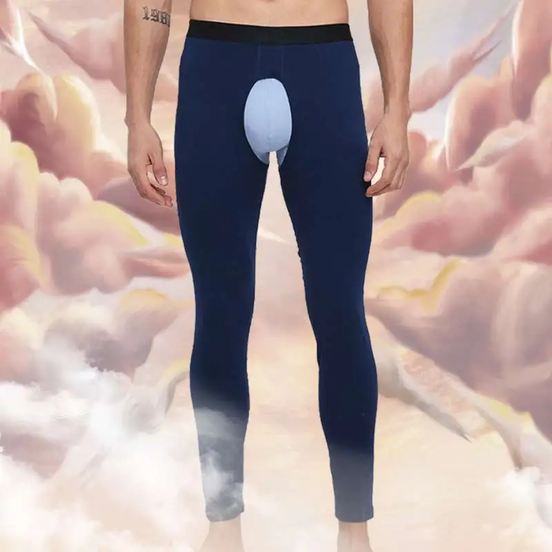 

5шт. Мужские термобрюки с открытой промежностью. Тонкие базовые брюки, подходящие для мужчин среднего и пожилого возраста. Лонг Джонс для осени