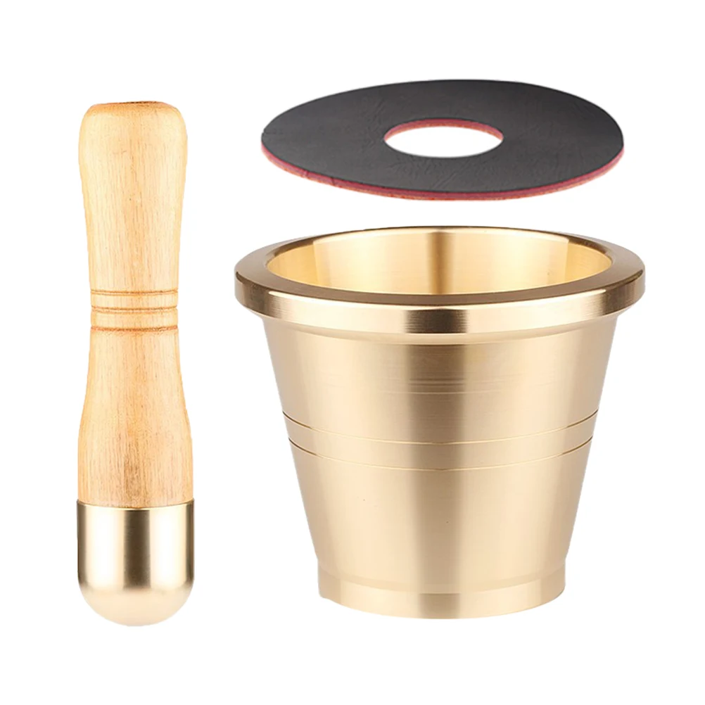

1 set Golden Mortar Set Household Garlic Grinder Garlic Crusher Pulverizer for Coffee Peppers Nuts