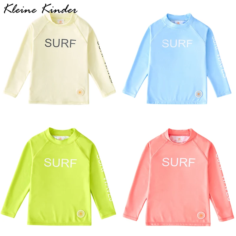 T Shirt for Swimming Children's Swimsuit UPF50 UV Protection Beach Rashguard Kids Bathing Suit Long Sleeve Boy Girl Swimsuit Top