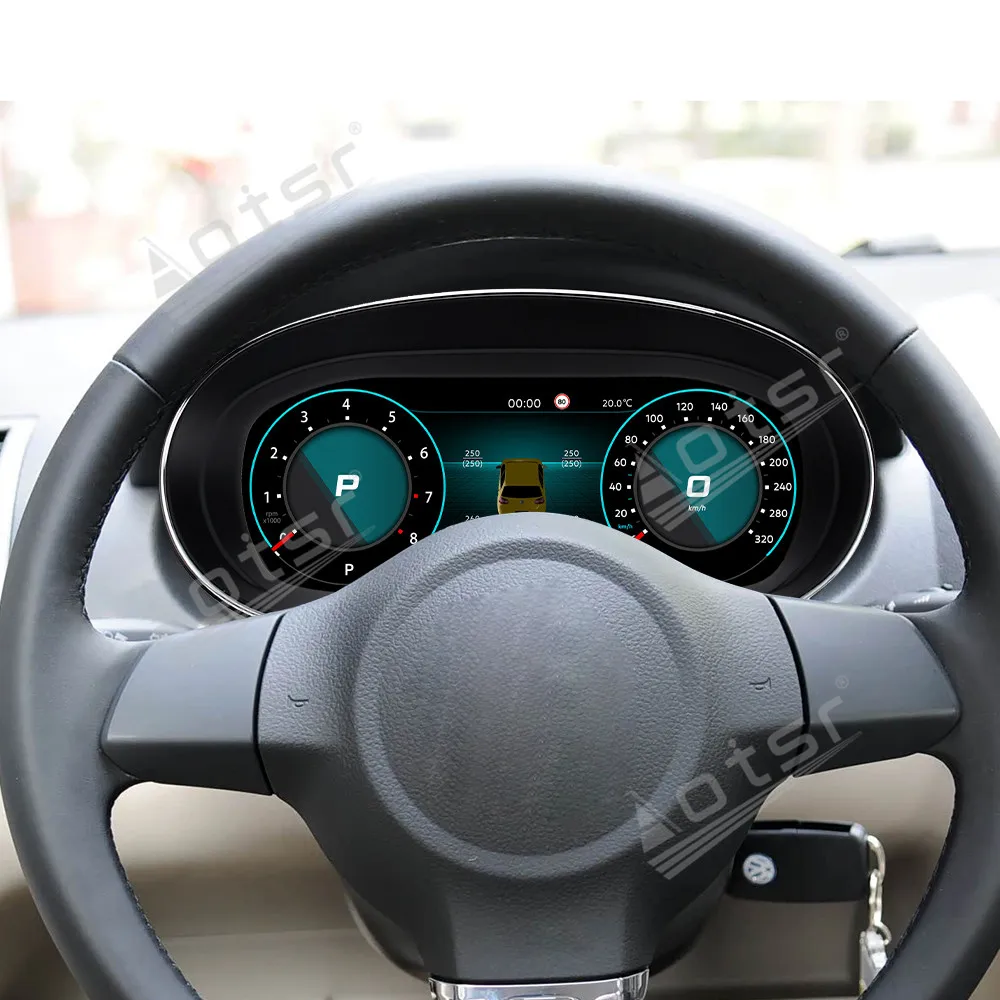 مجموعة أدوات LCD كاملة لسيارة Volkswagen POLO 2009-2016 لوحة القيادة الرقمية قمرة القيادة مجموعة ترقية أدوات افتراضية #6