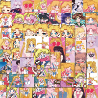 50pcs sailor moon post sticker room decor girls diary Water bottle refrigerator stickers waterproof anime picture vintage poster