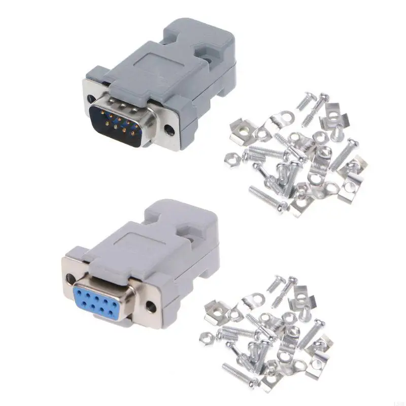 L9BE 5pcs/lot DB-9 DB9 RS232 Male Female Connector with socket D-Sub 9 pin PCB Connector