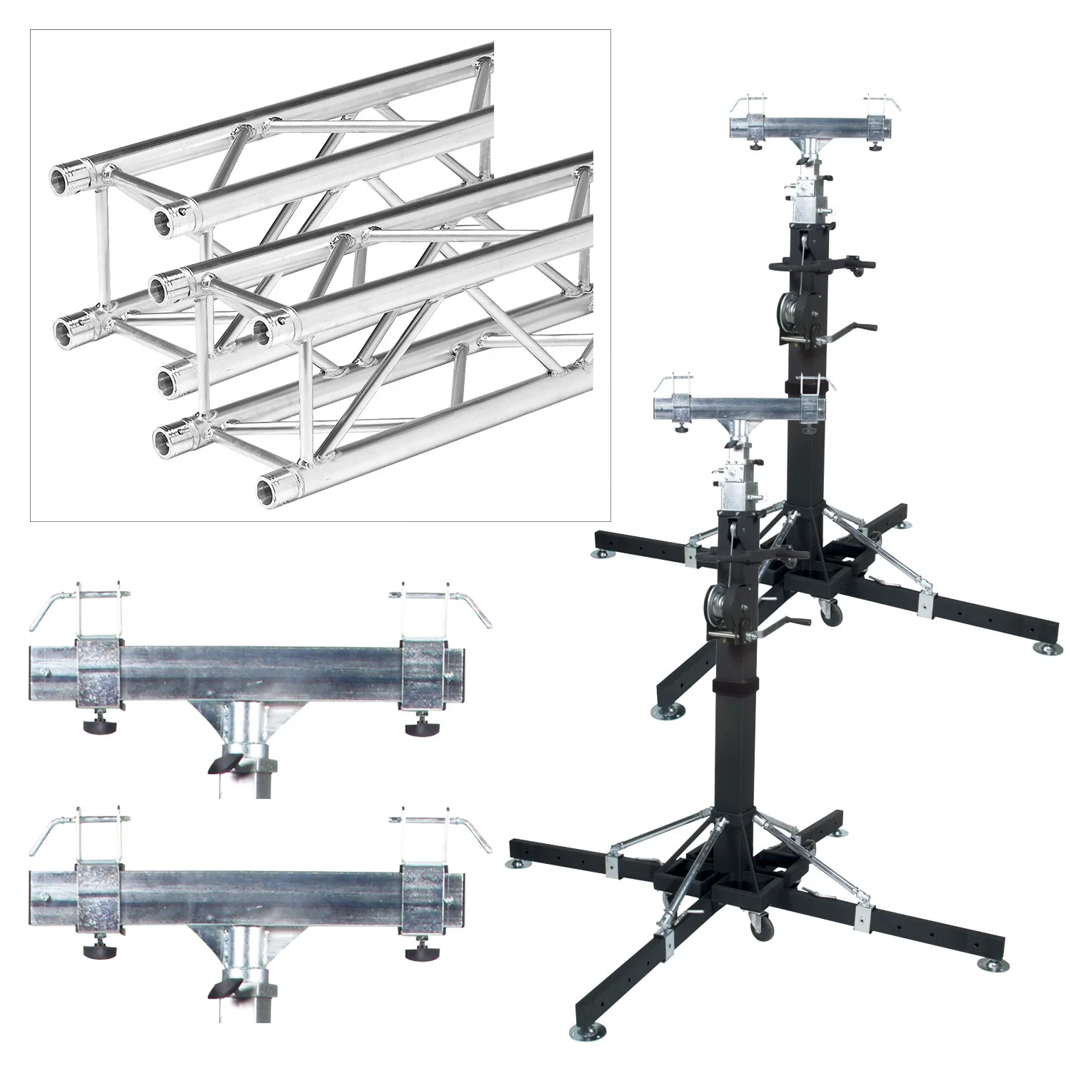 Aluminum alloy faucet wedding stage light truss lift tower lighting square truss box system