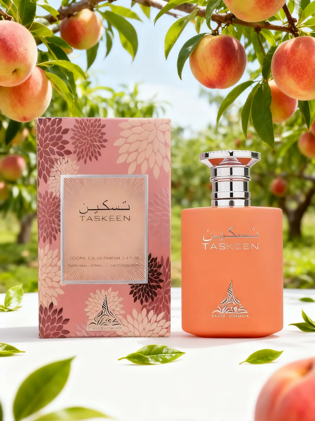 باريس ركن Taskeen الخوخ الشاي EDP 3.4 أوقية سائلة، عطر شفاء لطيف للجنسين، رائحة مهدئة لشاي الخوخ الحلو للارتداء اليومي