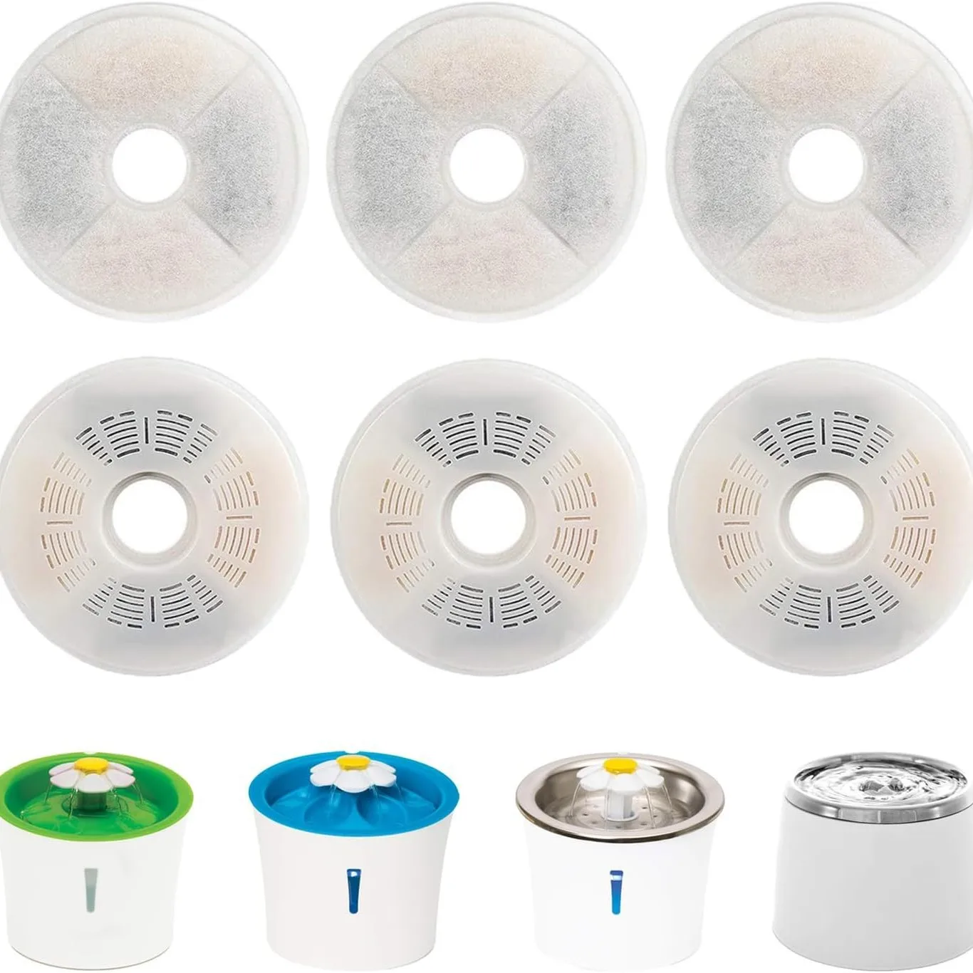 Pet Cat Dog Water Fountain Dispenser Filter Active Carbon Replacement Filter Element Suitable For Round Automatic Water Feeders