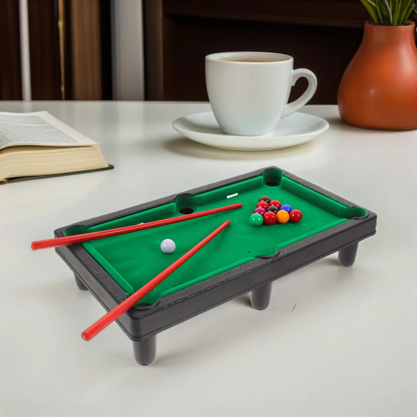 

1Set Mini Billiard Table Desktop Home Office Game Interactive Fun Exercise Hand Eye Coordination Kids Adults Mini Billiard