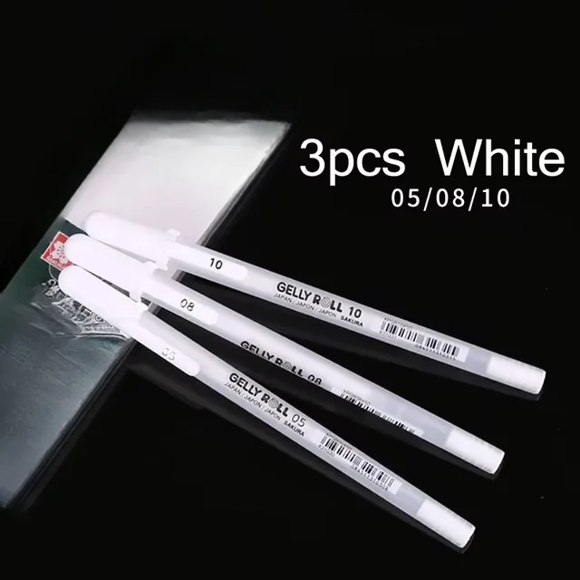 Sakura Japan 3pcs set Gelly Roll Classic Highlight Pen Gel Ink Pens Bright White Pen Highlight Sketch Markers Color Highlighting