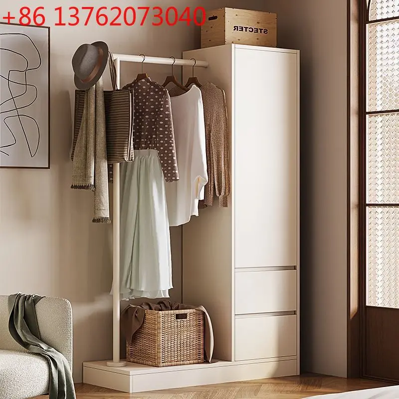رف معطف حديث لغرفة النوم، خزانة تخزين منزلية متعددة الوظائف على طراز كريمي متكامل #1