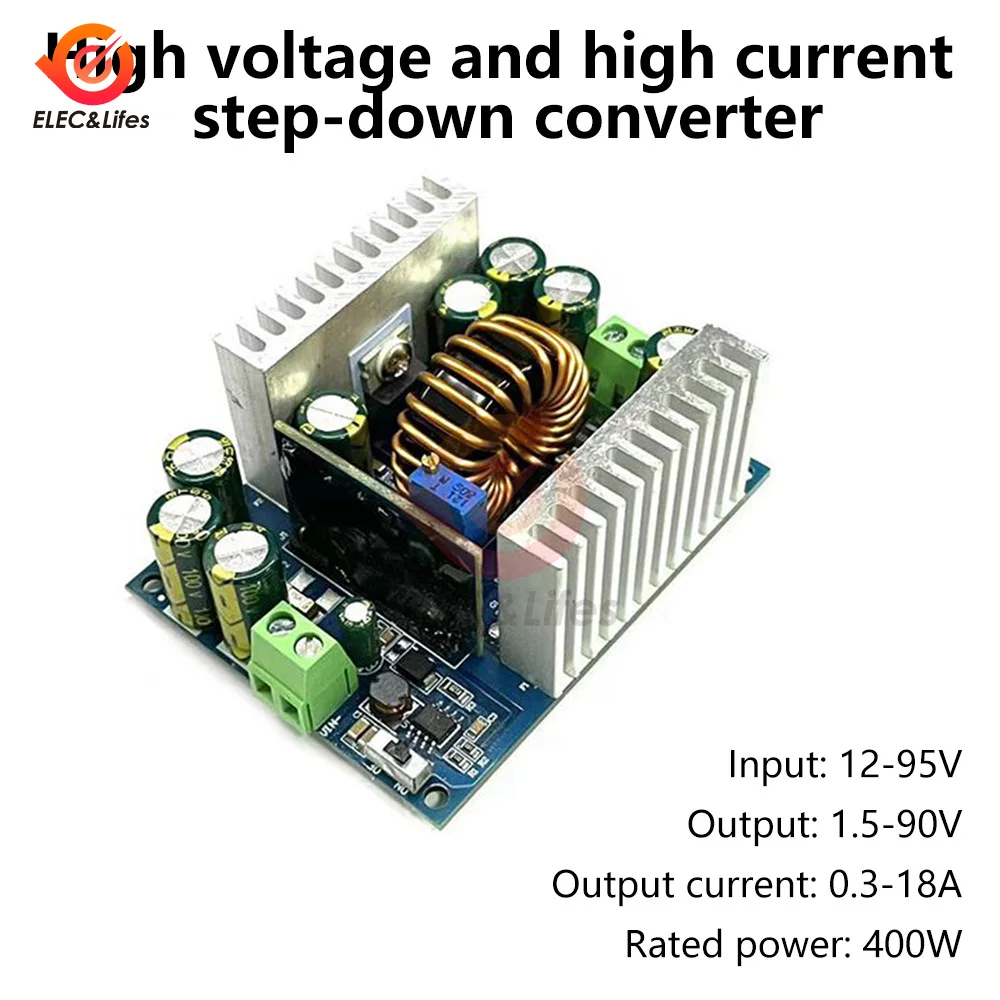 500W 18A DC-DC Buck Converter Step Down Module Constant Current LED Driver Power Step Down Voltage Module Electrolytic Capacitor