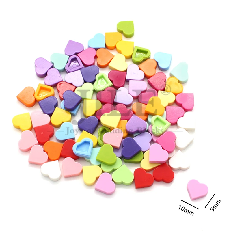 100pcs MOC 39739 Tile Round 1x1 Heart Building Blocks Sets Love Peach Compatible with Educational Creative Kids Children Toys