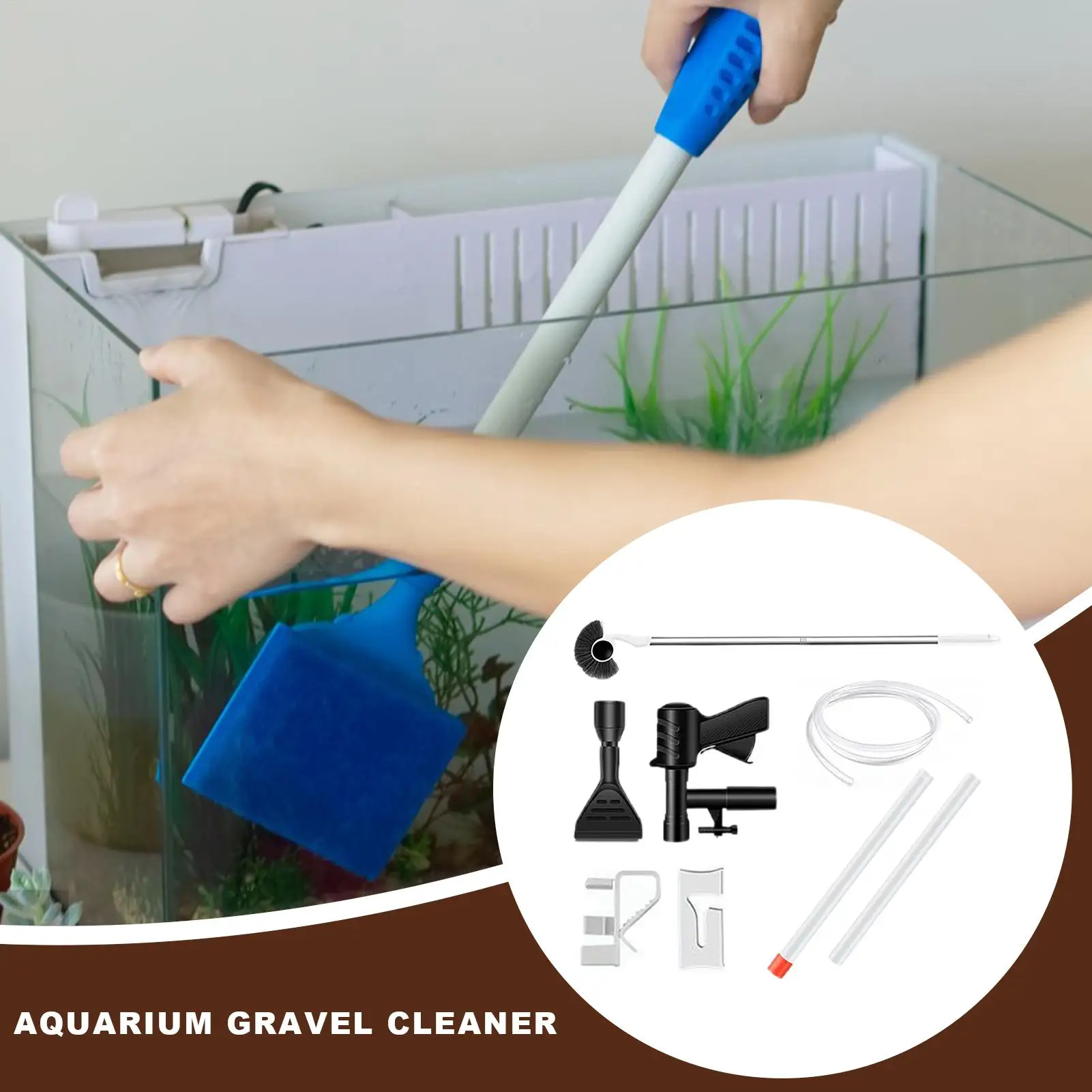 

Aquarium Vacuum Manual Water Changer Kit Aquarium Cleaning Kit With Air Push Button For Reef Turtle Shrimp Betta Pond