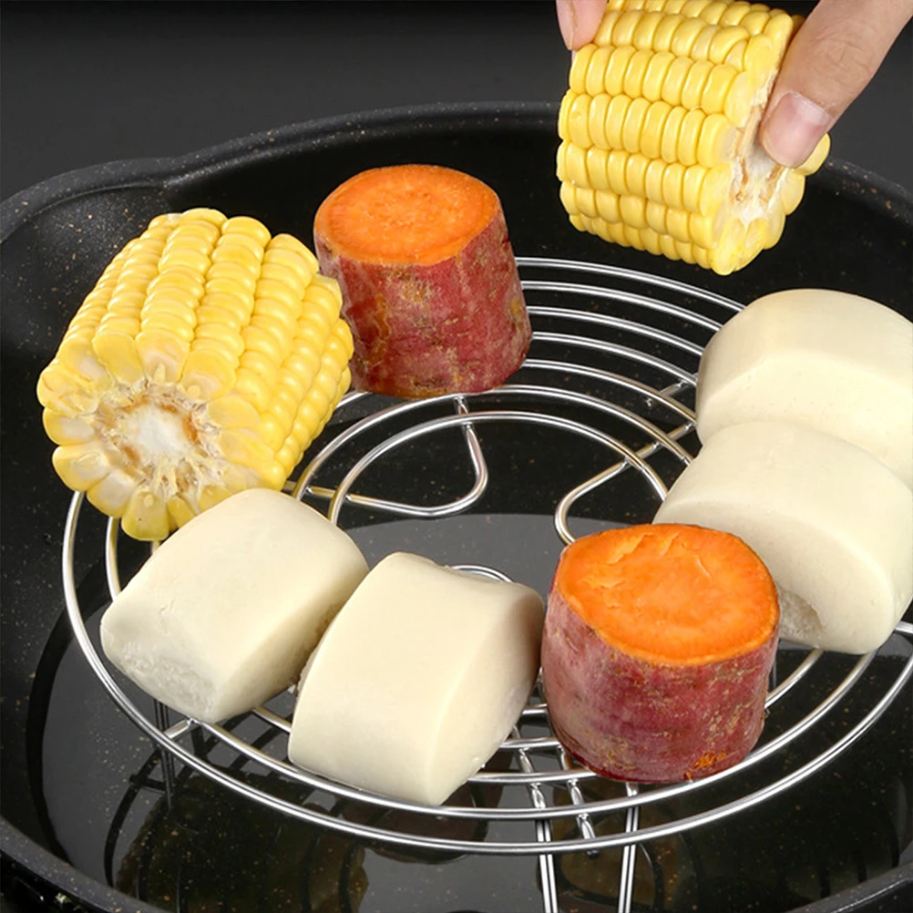 

2Pcs StainlessSteelEggRackCoolingSteamer MultiholeDesign Egg Steam Rack Steamer Stainless Steel Egg Rack St