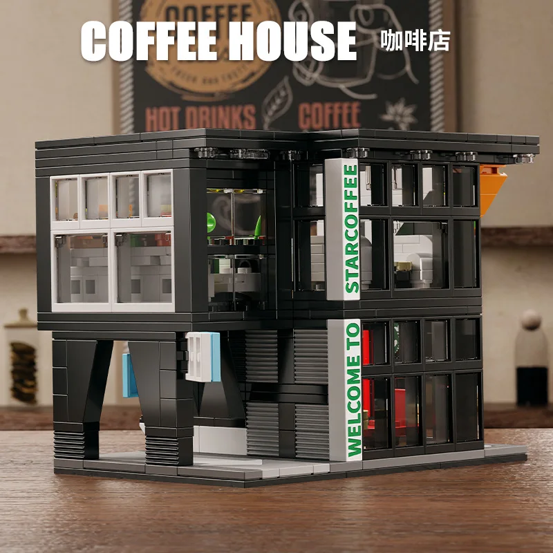 

Кофейня серии Street View ​ Строительный блок Цветочное кафе против Традиционный декор для рабочего стола в кофейном доме ​ ​ Подарки на день рождения и Рождество