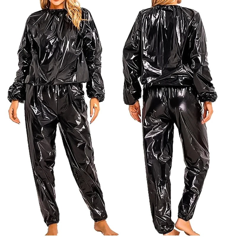 Sweat Sauna Suit for Gym Workout Exercise Unisex PVC Sweat Suit Anti-Rip Sauna Weight Loss Heavy Duty