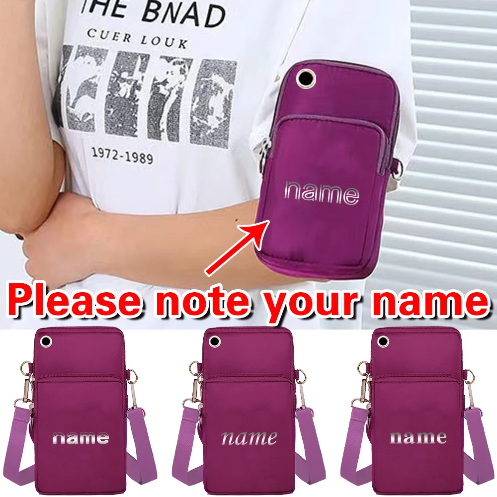 

Personalized Customized Purple Phone Bag Waist Belt, Crossbody Bag Handbag Outdoor Sports Storage Bag