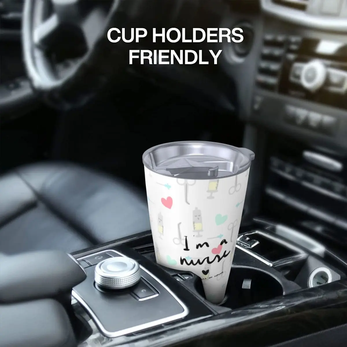 I am a Nurse Insulated Tumbler with Straws Lid Enfermera En Apuros Vacuum Thermal Mug Double Wall  Bottle Cup, 20oz