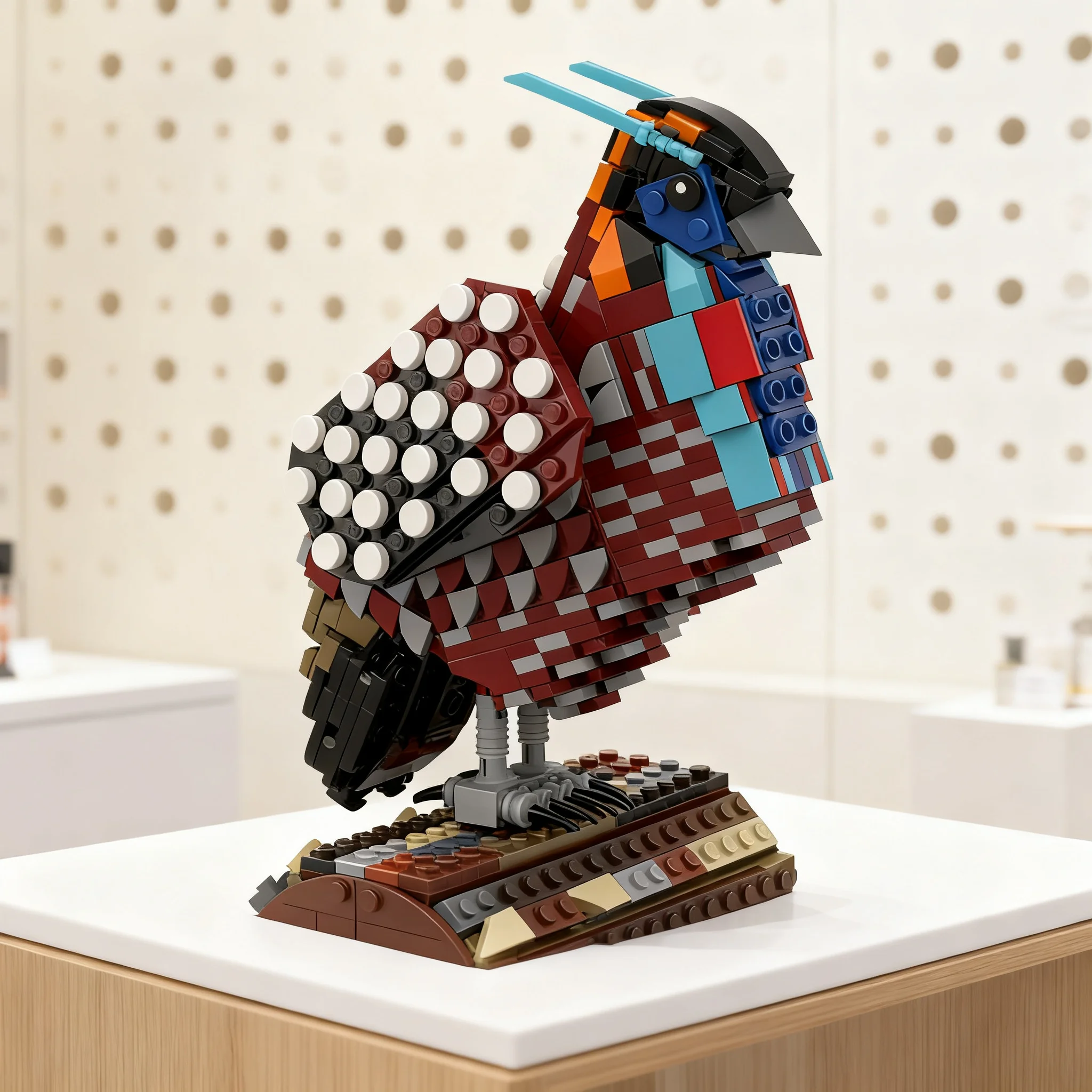 891pcs MOC Temminck Tragopan Creator Model Building blocks Construction toy Christmas gift idea creative Education DIY Assemble